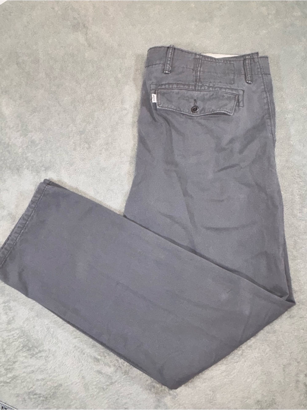 Levi's Men's Grey Casual Chino Trousers Flap Back Pocket 38x32 (Measures 40x30)
